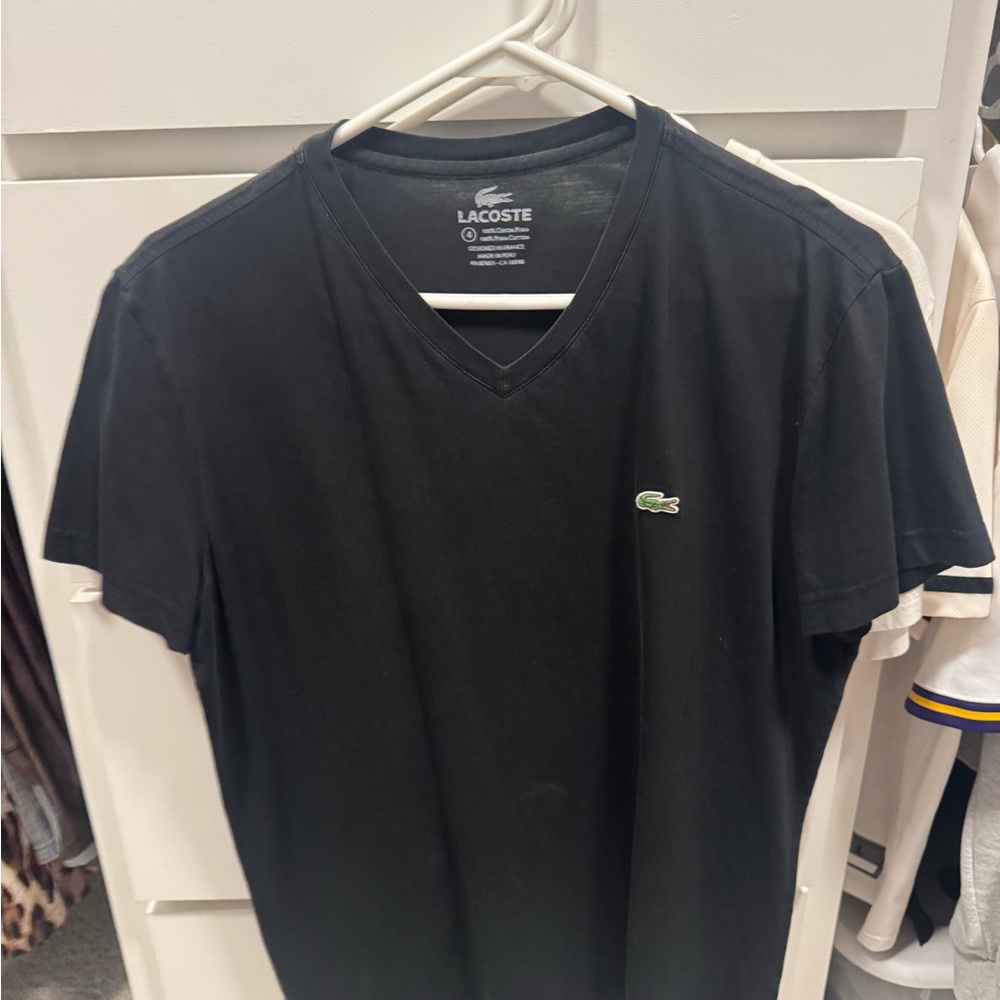 Lacoste Black Crew Neck Short Sleeve Tee 3 shirt Bundle